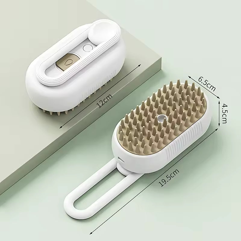 Cepillo 3 en 1 con vapor para perros y gatos